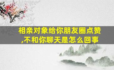 相亲对象给你朋友圈点赞,不和你聊天是怎么回事