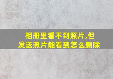 相册里看不到照片,但发送照片能看到怎么删除