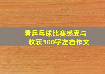 看乒乓球比赛感受与收获300字左右作文