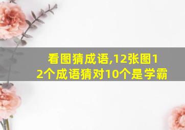 看图猜成语,12张图12个成语猜对10个是学霸