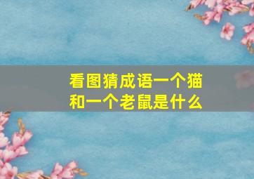 看图猜成语一个猫和一个老鼠是什么