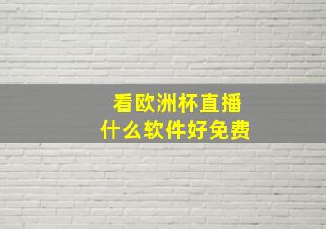 看欧洲杯直播什么软件好免费