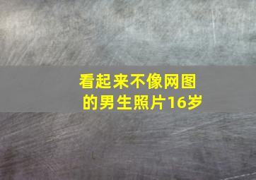 看起来不像网图的男生照片16岁