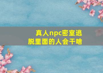 真人npc密室逃脱里面的人会干啥