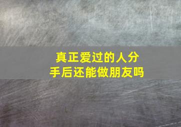 真正爱过的人分手后还能做朋友吗