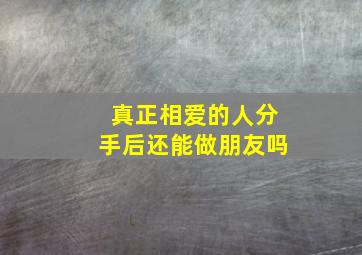 真正相爱的人分手后还能做朋友吗