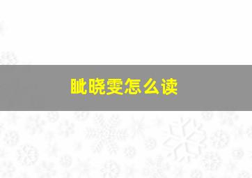 眦晓雯怎么读