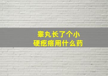 睾丸长了个小硬疙瘩用什么药