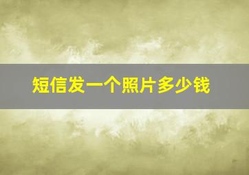 短信发一个照片多少钱