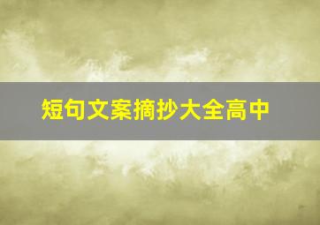 短句文案摘抄大全高中