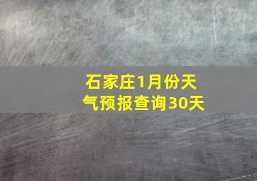 石家庄1月份天气预报查询30天