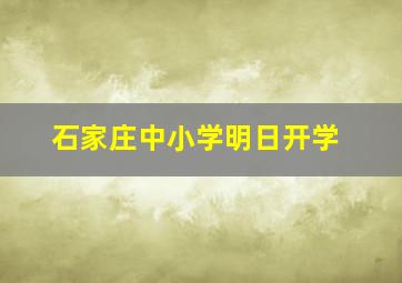 石家庄中小学明日开学