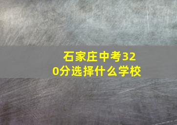 石家庄中考320分选择什么学校