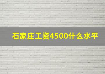 石家庄工资4500什么水平