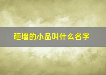 砸墙的小品叫什么名字