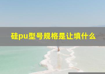 硅pu型号规格是让填什么