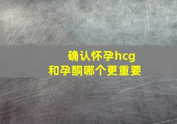 确认怀孕hcg和孕酮哪个更重要