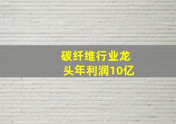 碳纤维行业龙头年利润10亿