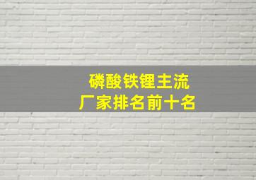 磷酸铁锂主流厂家排名前十名