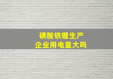 磷酸铁锂生产企业用电量大吗