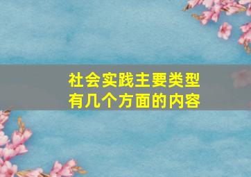 社会实践主要类型有几个方面的内容