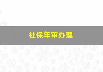 社保年审办理