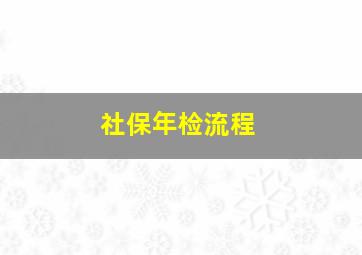 社保年检流程