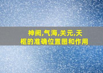 神阙,气海,关元,天枢的准确位置图和作用