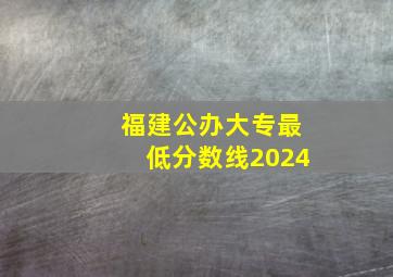 福建公办大专最低分数线2024