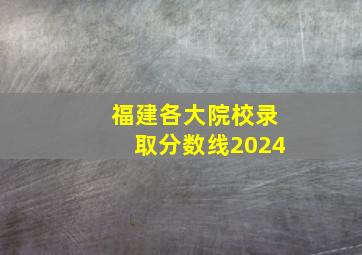 福建各大院校录取分数线2024