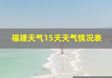 福建天气15天天气情况表