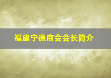 福建宁德商会会长简介