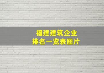 福建建筑企业排名一览表图片