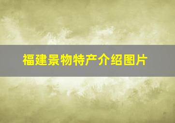 福建景物特产介绍图片