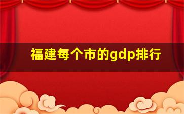 福建每个市的gdp排行