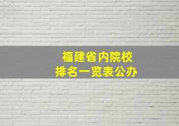 福建省内院校排名一览表公办