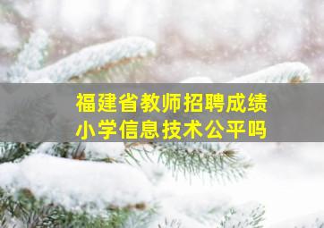 福建省教师招聘成绩小学信息技术公平吗