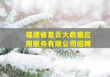 福建省星云大数据应用服务有限公司招聘