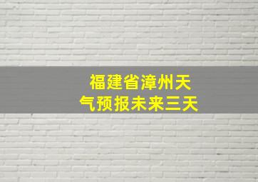 福建省漳州天气预报未来三天