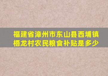 福建省漳州市东山县西埔镇梧龙村农民粮食补贴是多少