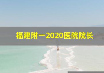 福建附一2020医院院长