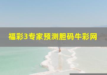 福彩3专家预测胆码牛彩网