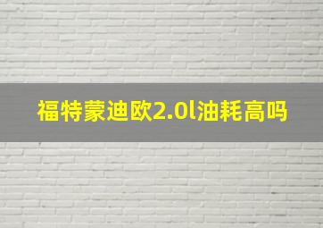 福特蒙迪欧2.0l油耗高吗