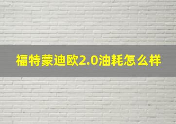 福特蒙迪欧2.0油耗怎么样