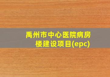 禹州市中心医院病房楼建设项目(epc)