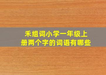 禾组词小学一年级上册两个字的词语有哪些