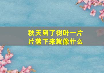 秋天到了树叶一片片落下来就像什么