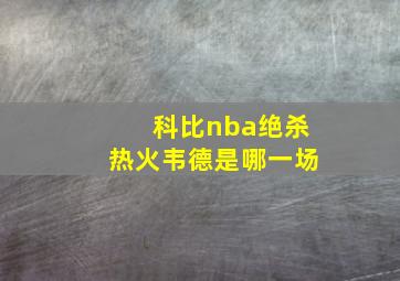 科比nba绝杀热火韦德是哪一场