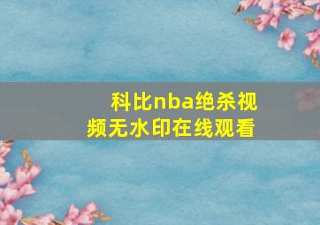 科比nba绝杀视频无水印在线观看