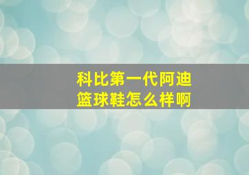 科比第一代阿迪篮球鞋怎么样啊